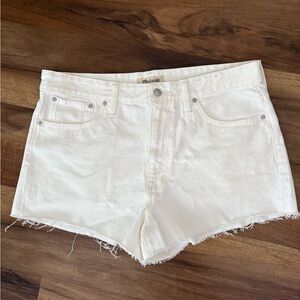 Madewell White Relaxed Denim Shorts Waist 31 NWT